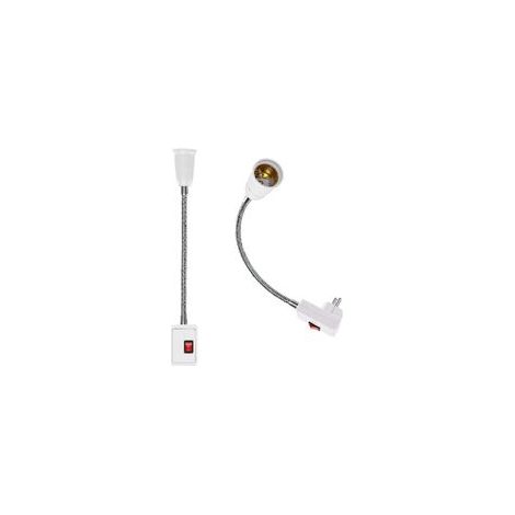 2 Stück E27-led-lampenfassung Mit Schalter, Lampenfassungs-adapter-konverter Mit Flexiblem 5,9-zoll-schwanenhals Und Eu-stecker, E27-lampenfassung Für Büro, Schlafzimmer, Küche
