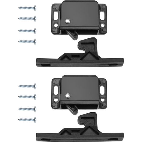2er-pack Schranktürverschlüsse Mit 8 Schrauben Für Wohnmobile, Wohnwagen-türverschlüsse, Zubehör Für Schränke, Schiebetüren, Zuhause, Küche, Schwarz