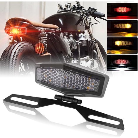 Led-motorrad-rücklicht Mit Kennzeichenlampenhalterung, Integrierte Blinker, Bremslicht, Universell Für Motorrad, Dirt Bike, Roller, Atv.