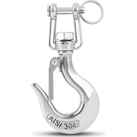 Schwerlast-hebehaken, Lastschlepp-hebekette, Sicherheitshaken, Winde, Anhänger, Stahl-gabelkopfriegel, Sicherheitshebe-edelstahl, 3/16 Zoll, 150 Kgf