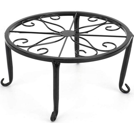Topfpflanzenständer Aus Metall, Schmiedeeisen, Rostbeständig, 22,9 Cm, Schwarz