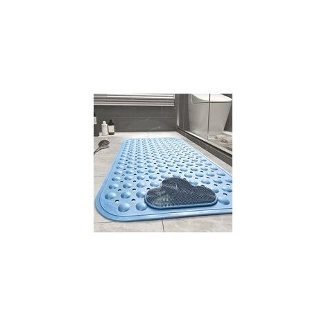 Rutschfeste Duschmatte, 70 X 40 Cm, Massage-badematte, Badematte Mit Ablauflöchern Und Saugnäpfen – Blau