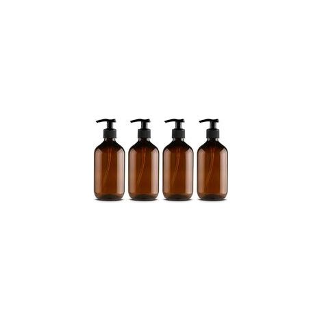 4er-pack Seifenspender Aus Pet-kunststoff, 500 Ml, Seifenspender Mit Schwarzer Lotionspumpe, Ideal Für Küche Und Badezimmer