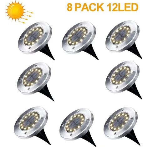 Solar Outdoor Gartenlampe 8er Pack 12 Led Solar Flutlicht Outdoor Solar Gartenleuchten Warmweiß Ip65