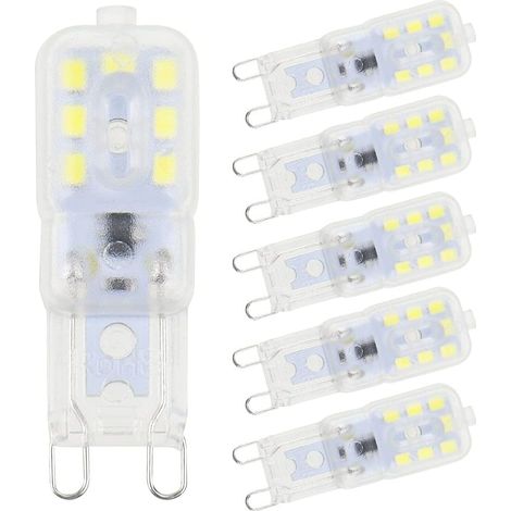 Stück G9 Led-leuchtmittel, Kaltweiß, 5 W, 6500 K, Flimmerfrei, Halogen-led-ersatz, Dimmbare Led-kapselbirne, Energiesparend, Für Wandleuchte, Kronleuchter, Kühlschrank, Ac 220 V