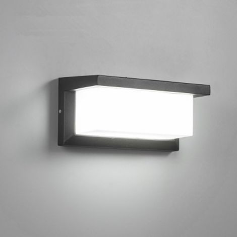 Moderne Außenwandleuchte Led 12w Wasserdicht Ip65 Anthrazit Aluminium Beleuchtung Dekorationsleuchte Für Innenhof Gartenterrasse In Der Nähe Des Wandwegs Patio Villa Korridor Kaltweiß [energieklasse A