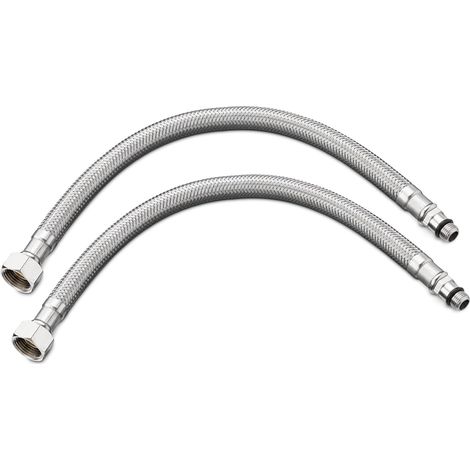Flexibler Küchenschlauch, 60 Cm, 2 Stück, Standard-verbindungsrohr G3/8 X M10 X 60 Cm Für Waschbecken, Küche, Badezimmer, Wasserhahn