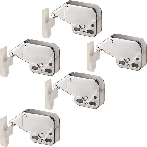 Federschließer Schranktür Automatische „push To Open“-verriegelung Für Schwingschranktüren Riegel Aus Vernickeltem Stahl 34 X 28 X 10 Mm Und Kunststoffbuchse 32 X 11 Mm 5er-set