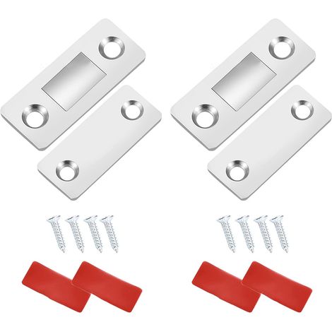 Schranktürmagnet, Ultradünner Schranktürmagnet, Magnetischer Riegel Mit Edelstahlschrauben Und Selbstklebend, Für Küchenschrank-schiebetürschließer (silber)