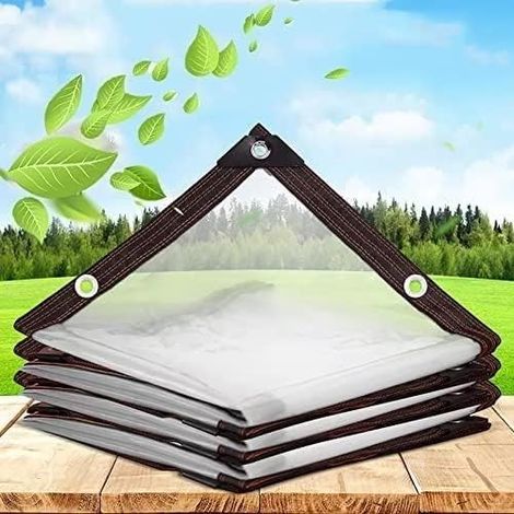 Transparente Wasserdichte Plane Mit Ösen – Für Gartenmöbel – Für Den Außenbereich – Regenfest – Pflanzenisolierung – Staubabweisend – 2 X 1 M