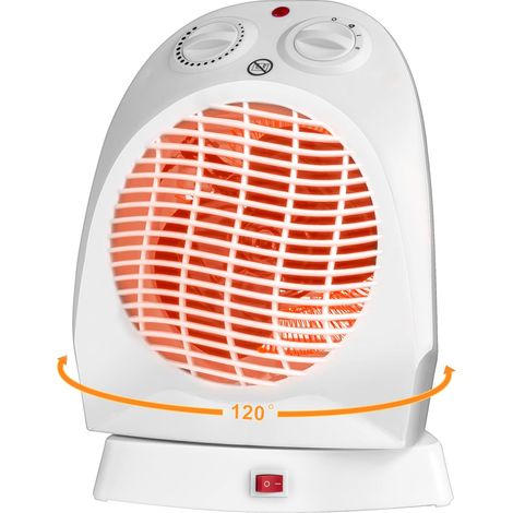 Wirtschaftlicher Heizlüfter, 120° Oszillierend, 2000 W, Mobiler Elektrischer Heizkörper Mit 3 Heizstufen Und Thermostat, Tragbarer Raumheizer Für Badezimmer, Schlafzimmer