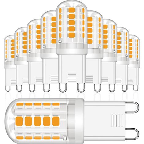 G9-led-leuchtmittel, 3,5 W, Entspricht 30 W Halogenlampe, Warmweiß 2700 K, 380 Lm, Flimmerfrei, Ac/dc 220 V, Für Schlafzimmer, Wohnzimmer, Küche, Garten, Nicht Dimmbar, 10 Stück