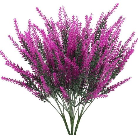 Minkurow 4 Stück Kunstblumen Lavendel Kunstblumen Lavendel Kunstpflanzen Lila Kunstpflanzen Für Vase Hochzeit Balkon Garten Home Office Party Blumenkasten Dekoration