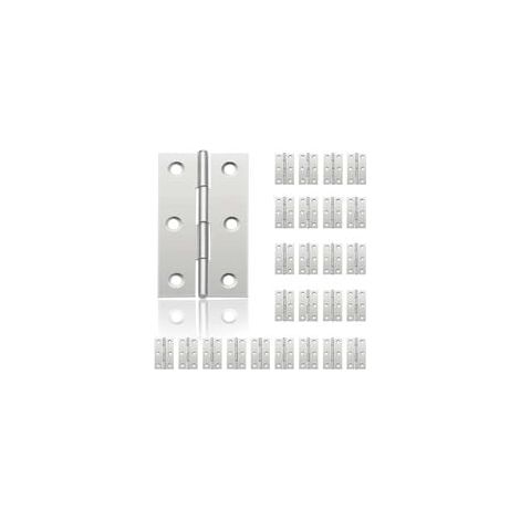 24 Stück Kleine Scharniere Für Türen, Edelstahlscharniere, Diy-türscharniere Für Schranktüren Klavierscharnier Schmuckschatullen Wohnmöbel-hardwareschrank (44 Mm 32 Mm)