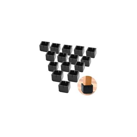24 Stück Quadratische Stuhlbeinschützer, Pvc-tisch- Und Stuhlbeinschützer, Quadratische Kappen Mit Filz, Schwarz, Quadratische Stuhlbeinschützer Für Stuhlbeine, Tischbeine, Sofabeine, 30–35 Mm