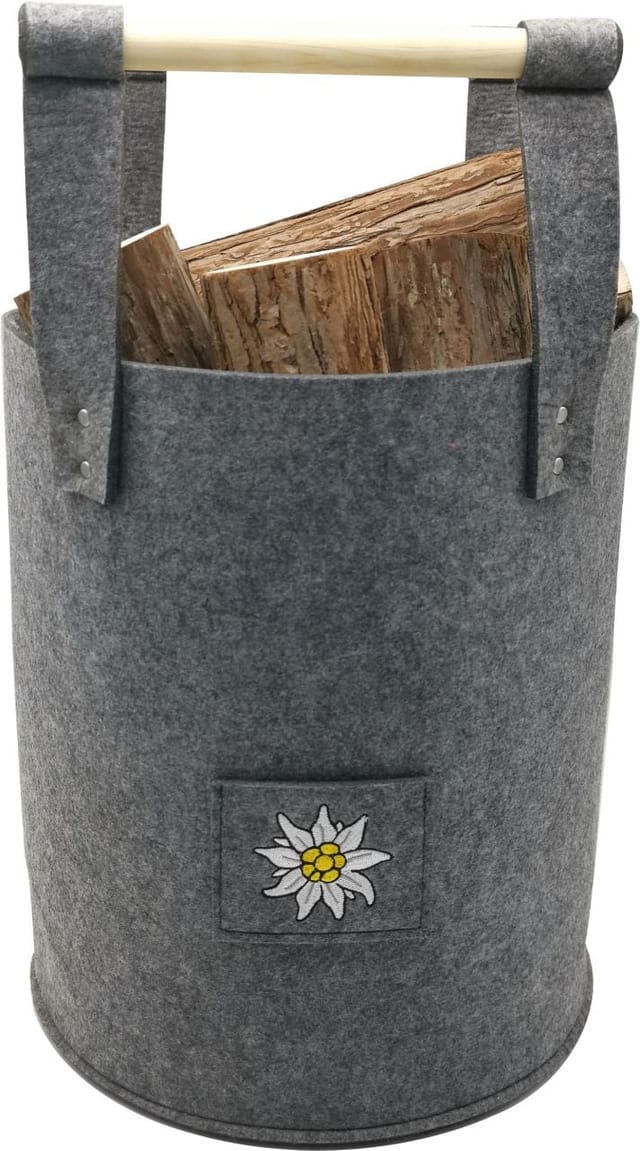 Holzkorb Filz 31 x 37 cm grau Körbe - Trendline