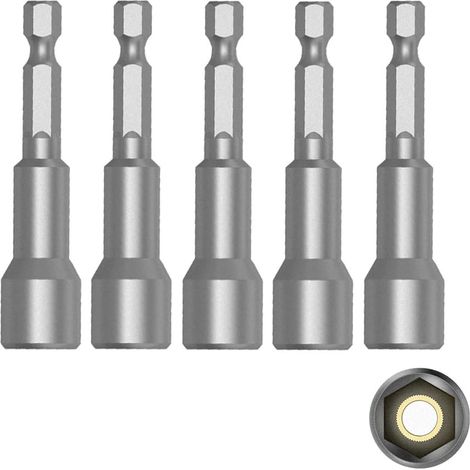 Magnetischer Bithalter, 10 Mm 1/4 Zoll Sechskant-schraubendreher-einsatz Mit Schnellwechselnut Für Elektrische Handbohrmaschine/lithium-bohrmaschine/druckluftschrauber/schlagschrauber-bit – 5 Stück