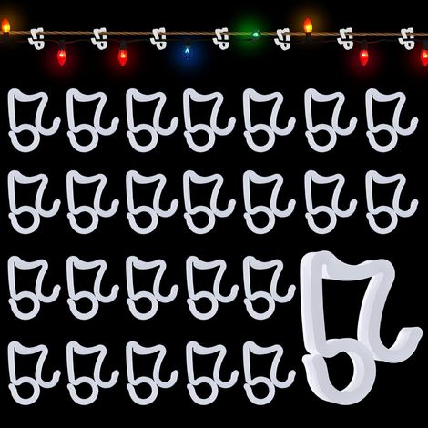 100 Stück Dachrinnenhaken, Befestigung Für Lichtgirlanden Im Freien, Dachrinnengirlandenaufhänger, Dachrinnenhaken Für Weihnachtsdekoration Für Weihnachten, Halloween, Partys
