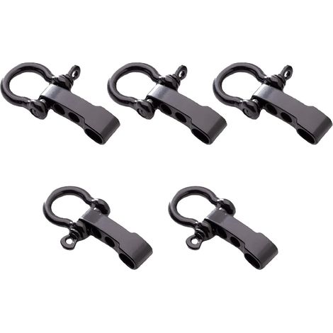 Verstellbarer Schnallen-legierungsschäkel, Verstellbarer D-ring-schäkel, Legierungsschäkel, D-ring-schiebeschnalle, 5-teilige Schäkelschnalle, Für Kletterausrüstung, Outdoor (schwarz)
