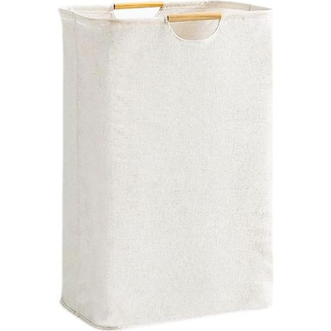 Beiger Wäschekorb 40×56×27 Cm, Faltbarer Wäschekorb Mit Großem Fassungsvermögen Aus Oxford-stoff Mit Holzgriff, Wäschekorb Für Schlafzimmer, Wohnzimmer, Kinderzimmer, Badezimmer Und Reisen
