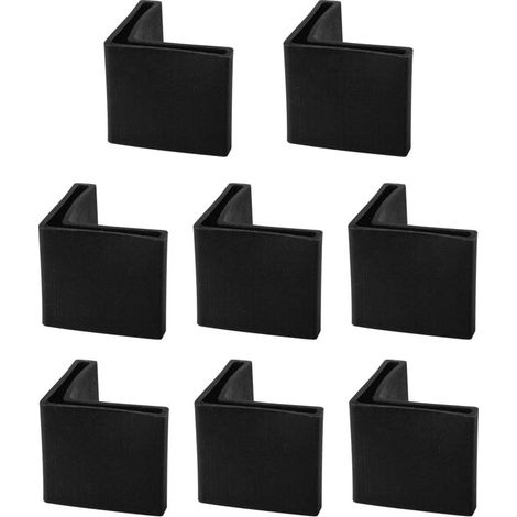 Sourcing Map 8 Stück Stuhlbeinkappen, Eckeisen, L-form, Möbel, Tischpolster, Endkappe, Eckenschutz, Schutz, 38 Mm X 38 Mm, Schwarz