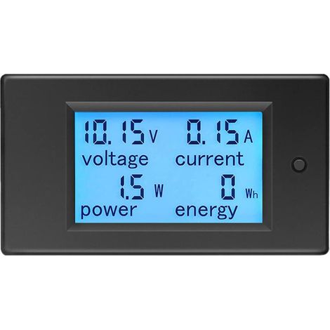 Voltmeter Amperemeter Dc 6,5-100 V 20 A, Spannungsmesser Wattmeter Tester Spannung Strom Leistung Energie Digitales Lcd-energiemessgerät
