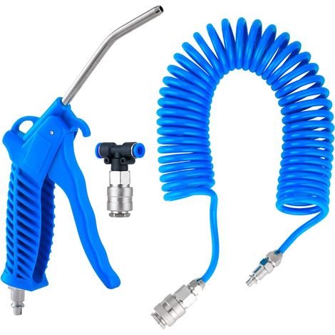Lkw-blaspistole, Pneumatische Blaspistole Mit 5-meter-spiralschlauch, Lkw-luftpistolen-reinigungsset Mit T-stecker (2 X 6 Mm), Blau
