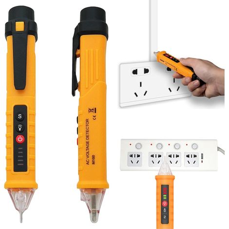 Berührungsloser Spannungsprüfer, Wechselspannungsprüfer 12–1000 V Mit Einstellbarer Empfindlichkeit Mit Taschenlampe Und Akustischem Alarm, Neutral-/phasendrahttest Und Erkennung Der Firewire-nulllini