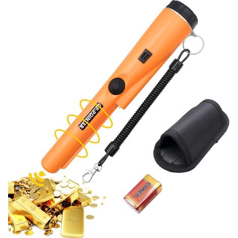 Tragbarer Metalldetektor, 360°-scan-metalldetektor, Wasserdichter Metall-pinpointer Mit Integrierter Led-anzeige/alarmleuchte/9-v-batterie, Für Die Suche Nach Goldmünzen, Schmuck