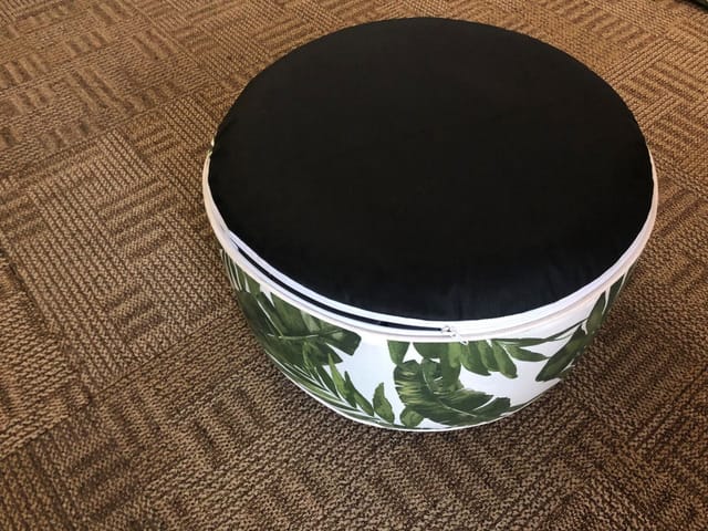 Sitzpouf aufblasbar weiß grün ø 53 x 23 cm mit tropischen Blättern Sitzbänke, Hocker & Barhocker - Primaster