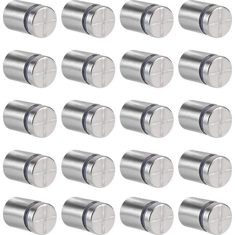 20 Stück Glasabstandshalter, 19 X 25 Mm Abstandsschrauben, Edelstahl-wandhalterung, Werbenoppen, Für Schilder Und Schilder (silber)