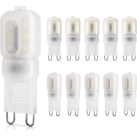 G9 2 W Led-glühbirne, Entspricht 20 W Halogen, 260 Lm, 6000 K Kaltweißes Licht, Nicht Dimmbar, 220–240 V, Energiesparlampen, 10 Stück [energieklasse E]