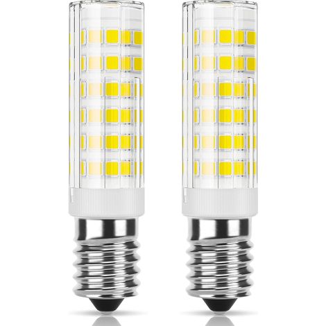 E14-led-lampe, 9-w-haube, 50-w-halogenäquivalent, 550 Lm, Kaltweiß 6000 K, Kleine Edison-schraube, Nicht Dimmbar, 2 Stück [energieklasse E]