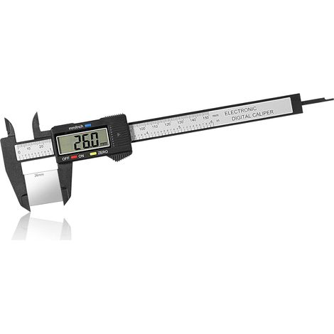 Digitaler Messschieber, 150 Mm / 6 Zoll Digitaler Messschieber, Elektronisches Messwerkzeug Mit Großem Lcd-display, Für Außen-, Innen-, Tiefen- Und Stufenmessungen
