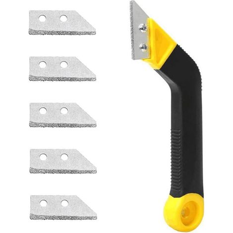 Fliesenfugenschaber Mit 5 Ersatzklingen, Glasschaber, Induktionskochfeldschaber, Dichtungswerkzeuge, Silikon-fugenglätter-set Für Die Reinigung Von Familien-bodenfliesen