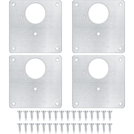 Reparaturplatten Für Schrankscharniere, Reparaturplatten Für Küchenschranktüren Mit Löchern, Verdeckte Flache Platten Aus Edelstahl Mit Schrauben Für Holz, Regale, Türen