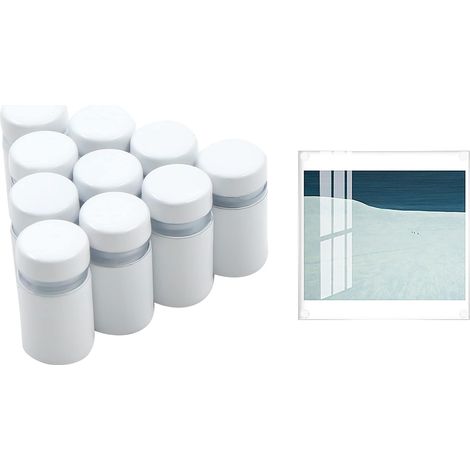 Werbeschrauben, Glas-abstandshalter, Spiegel-clips, Befestigungsschrauben – 12 Stück Schilder-abstandshalter, Schilderhalter-abstandshalter, Schrauben-abstandshalter Für Glas, Edelstahl (weiß, 12 X 20
