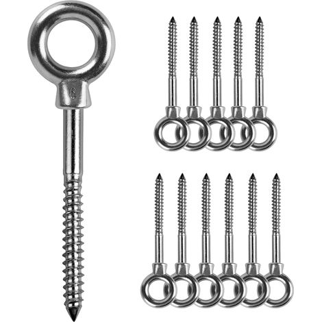 12 Stück Ringschrauben M6 X 60 Mm Augenschraube Hebeösen M6 Augenschraube Edelstahl 316 Schraubhaken M6 Ösenschraube