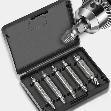 5 Stück Professioneller Schraubenausdreher, Beschädigter Schraubenausdreher, Schnellarbeitsstahl, Für Fehlerhafte Schrauben, Metallbolzen Und Stifte (silber)