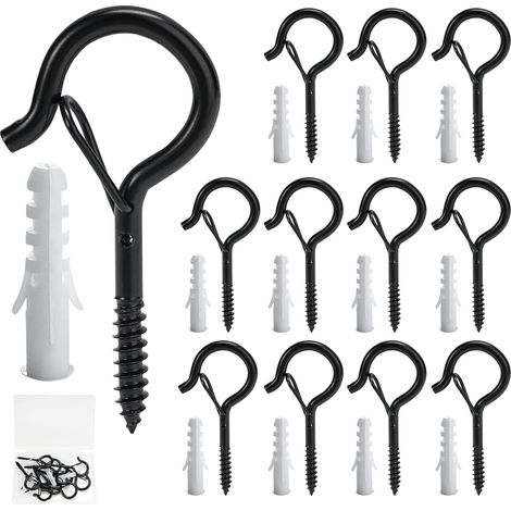 Set Mit 12 Schraubhaken, Schraub-wandhaken, Schraubhaken Für Den Außenbereich, Girlandenaufhänger Für Den Außenbereich, Dachrinnenhaken Für Girlande Zum Aufhängen Von Topfpflanzen, Weihnachtsdekoratio