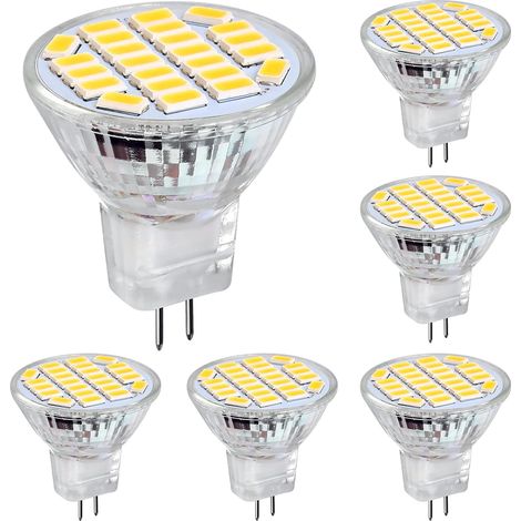 Mr11 Gu4 Led 3 W Positives Weißes Licht 6500 K, Nicht Dimmbar, Gu4 Led-spot-glühbirnen, 25–35 W Halogenäquivalent, 350 Lm, Ac/dc 12 V, 120° Abstrahlwinkel, 6er-pack