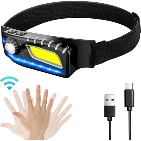 Wiederaufladbare Stirnlampe, Extrem Leistungsstarke Lauf-stirnlampen, 1500 Lumix, 6 Modi, Usb-stirnlampe Zum Lesen Von Kindern, Cob-rotes Frontlicht Für Angeln/camping/radfahren/jagd/wandern [energiek
