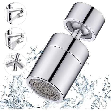 Wasserhahnbelüfter, 360 Grad Drehbar, 2 Modi, Verstellbarer Küchenhahn-filtersprudler Für Küche, Badezimmer, Mit Adapter, 22 Mm Außengewinde – 24 Mm Innengewinde
