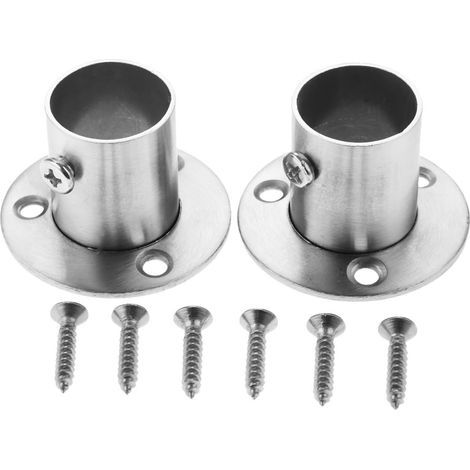 Set Mit 2 Halterungen Mit Flansch Für Edelstahl-garderobenstange