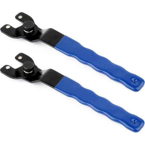 2 Stück Winkelschleifer-verstellschlüssel 8-50 Mm, Winkelschleifer-kontermutternschlüssel, Verstellbarer Spindelschlüssel, Robuster Griff (blau)