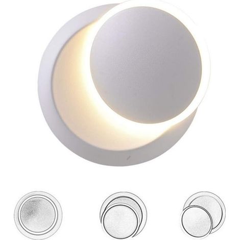 Wandleuchten Für Den Innenbereich, Weiße Led-wandleuchte, 5 W, Moderne Wandleuchte, Warmweiß, Kreative 2-in-1-eisen-wandleuchte, Led-lampe (weiß)