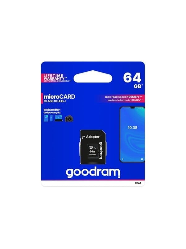 Goodram MicroSDXC-Karte 64 GB Klasse 10 – Schnelles Lesen