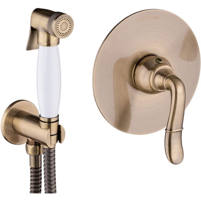 Paulgurkes - Bidet Set Bronze Unterputzarmatur Spraybrause Retro