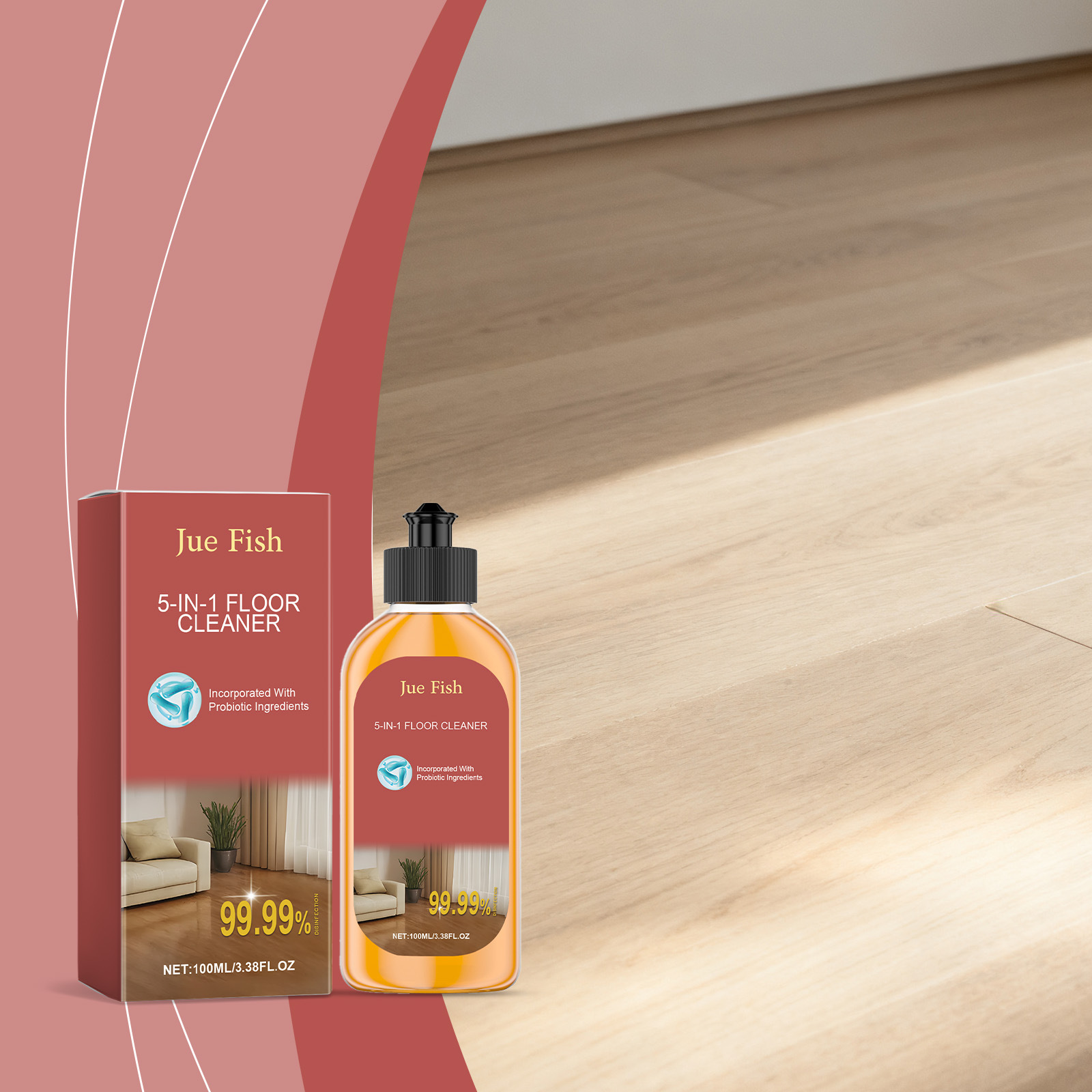 5-in-1 Bodenreiniger: Fleckenentferner, Reiniger, Polierer, Aufheller, Duftmittel Und Wischlösung – 100 Ml -- Dtekgaz