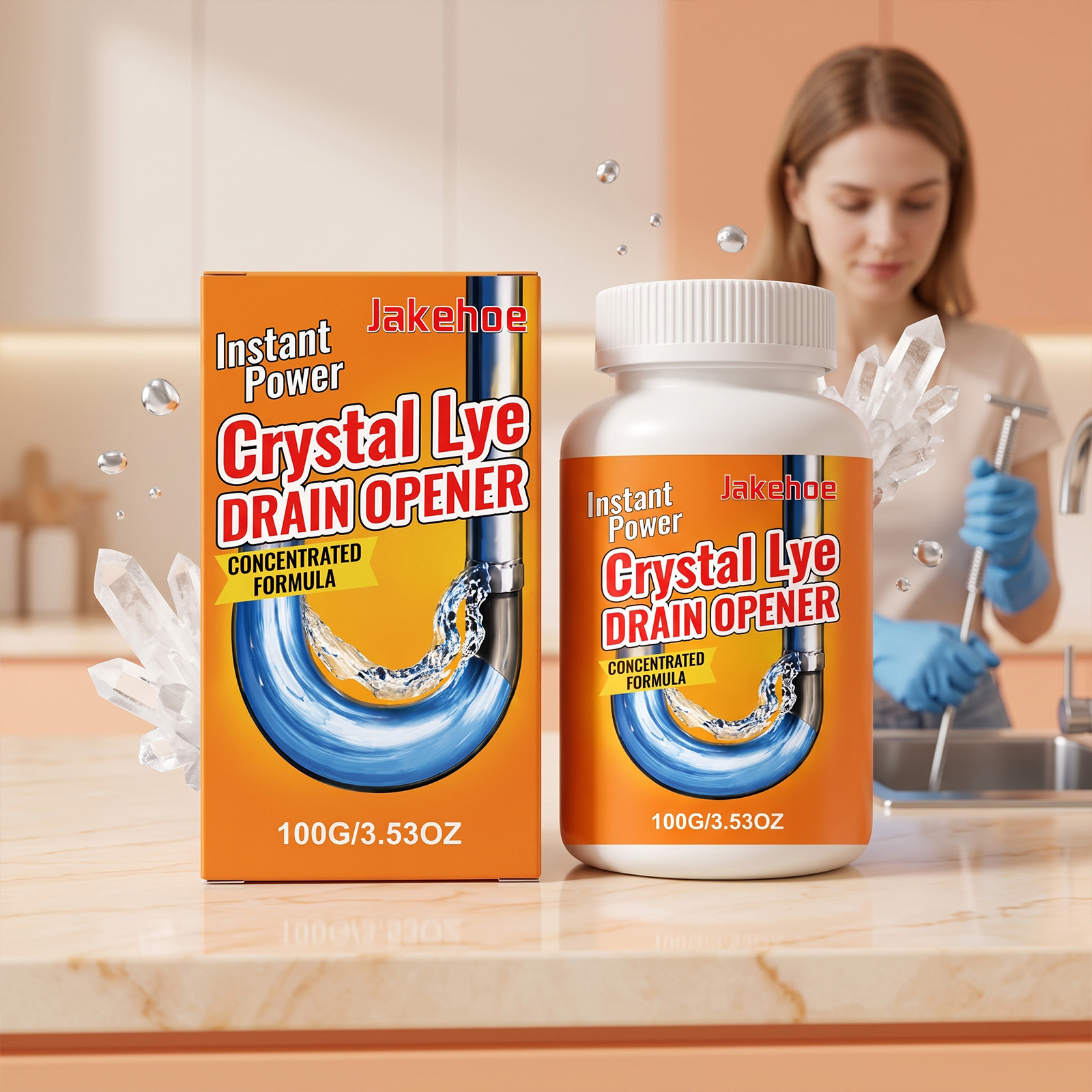 Abflussreiniger Für Den Täglichen Gebrauch In Toilette Und Küche, Entfernt Schmutz, Kalk Und Fett Für Ein Sauberes Und Frisches Ergebnis – 100 G -- Biemmedue